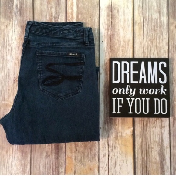 SEVEN7 Studio Flare Dark Navy Jeans - Picture 1 of 3